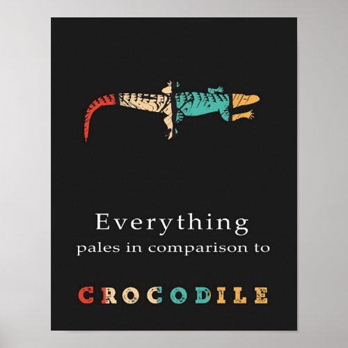 Cute sleepy Crocodile Poster