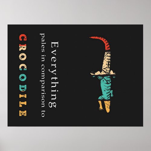 Cute sleepy Crocodile Poster