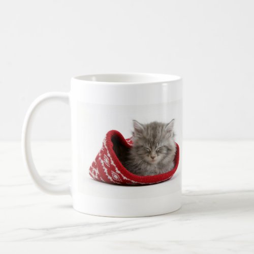 Cute sleepy kitten coffee mug