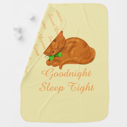 Cute Sleepy Kitty Baby Blanket