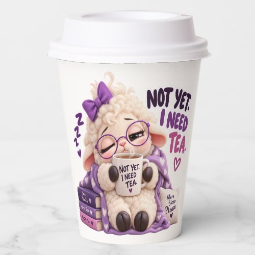 Cute Sleepy Lamb Tea Party Paper Cup
