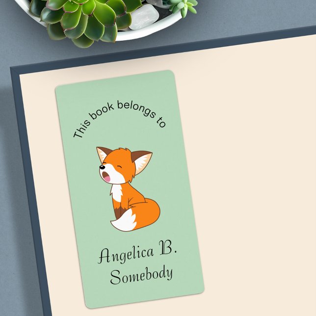 Cute Sleepy Little Fox Bookplate (Creator Uploaded)