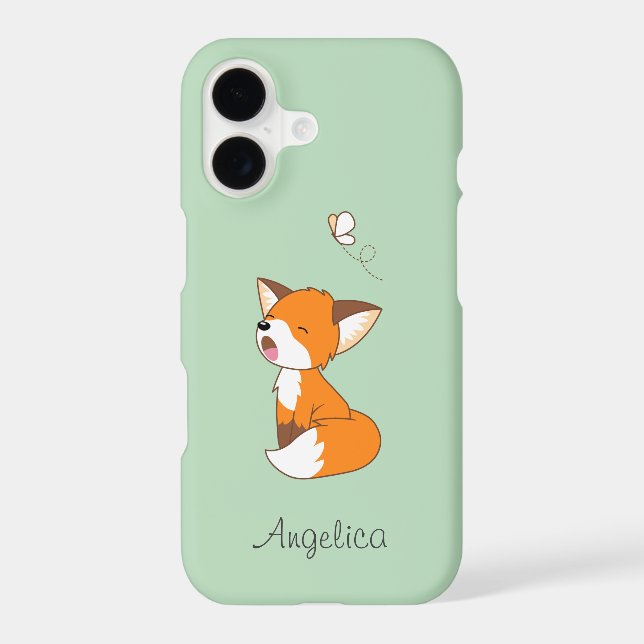 Cute Sleepy Little Fox iPhone Case (Back)