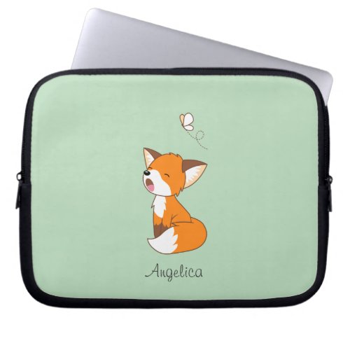 Cute Sleepy Little Fox Laptop Sleeve