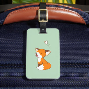Cute Sleepy Little Fox Luggage Tag