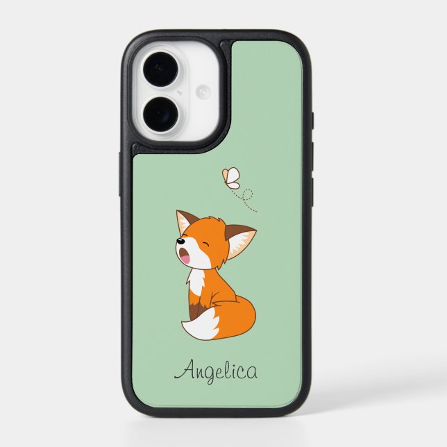 Cute Sleepy Little Fox Otterbox iPhone Case (Back)