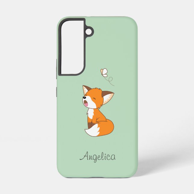 Cute Sleepy Little Fox Samsung Galaxy Case (Back)