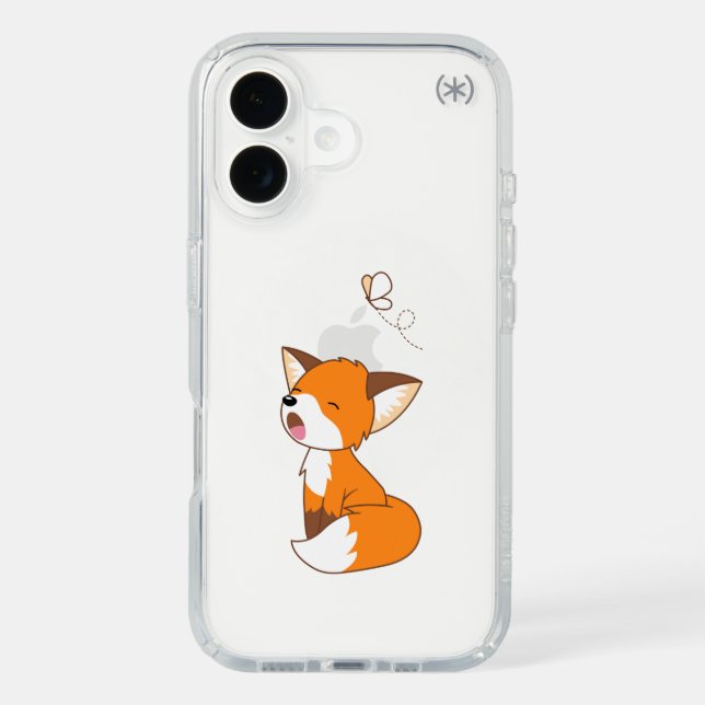 Cute Sleepy Little Fox Speck iPhone Case (Front)