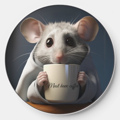 Cute Sleepy Mouse in Blanket Wireless Charger