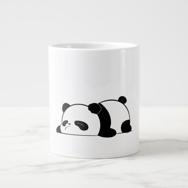 Cute Sleepy Panda Design Giant Coffee Mug (Front)
