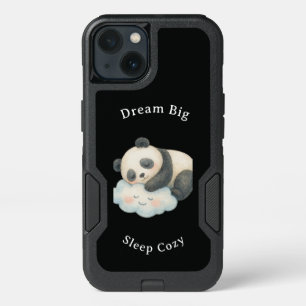 Cute Sleepy Panda on Cloud Watercolor iPhone 13 Case
