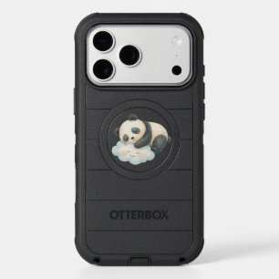 Cute Sleepy Panda on Cloud Watercolor iPhone 17 Pro Max Case