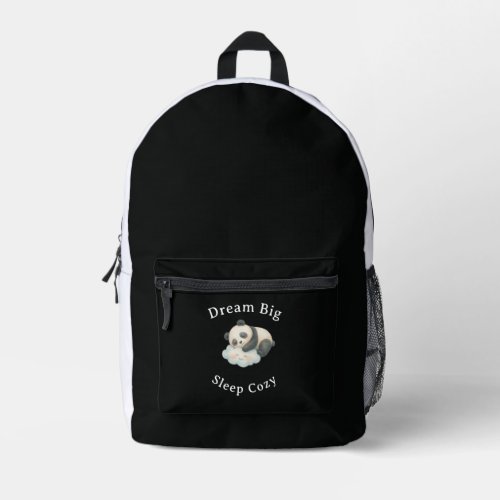 Cute Sleepy Panda on Cloud Watercolor Printed Backpack
