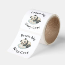 Cute Sleepy Panda on Cloud Watercolor