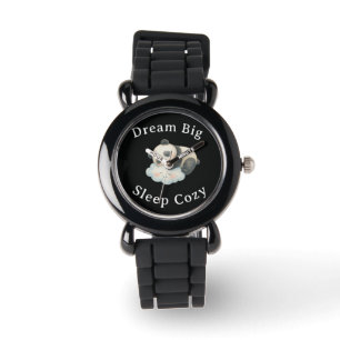 Cute Sleepy Panda on Cloud Watercolor Watch