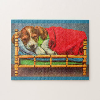 cute sleepy puppy jigsaw puzzle