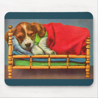 cute sleepy puppy mouse pad