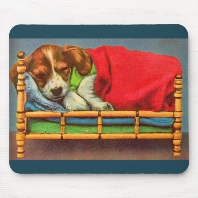 cute sleepy puppy mouse pad (Front)