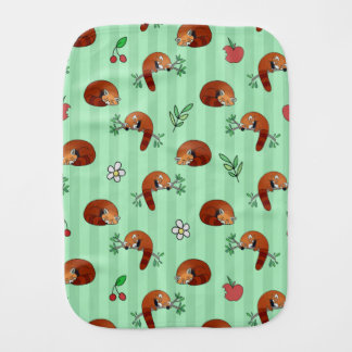 Cute Sleepy Red Panda Pattern Burp Cloth