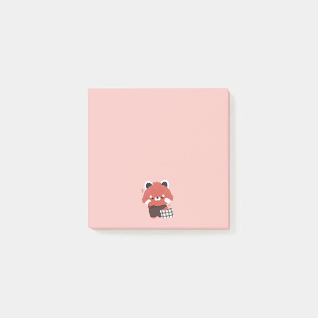 Cute Sleepy Red Panda Post-it Notes (Front)