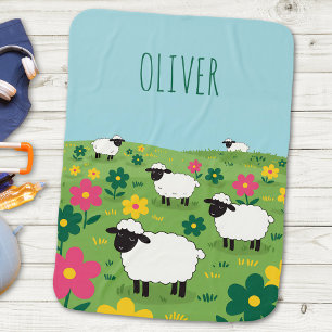 Cute Sleepy Sheep Baby Blanket