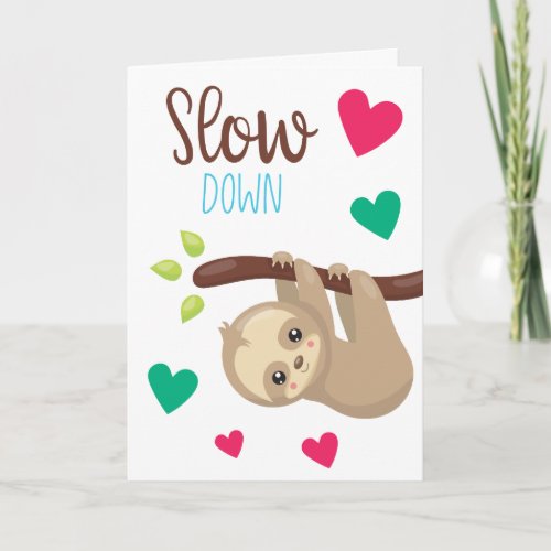Cute Sleepy Sloth Kids Valentine Card