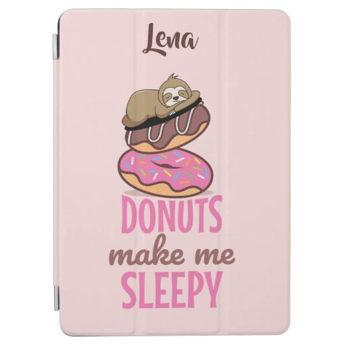 Cute Sleepy Sloth Resting on Donuts iPad Air Cover