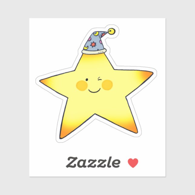 Cute Sleepy Star Cartoon Illustration Sticker (Sheet)