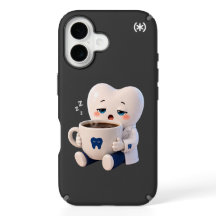 Cute Sleepy Tooth Dentist Coffee Black Phone Case
