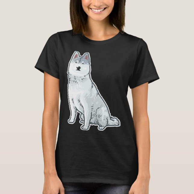 Cute Sleigh Dog Siberian Husky T-Shirt (Front)