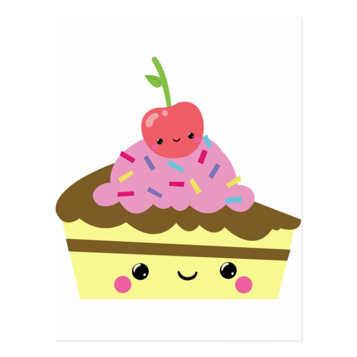 Cute Slice of Kawaii Ice Cream Cake Post Cards