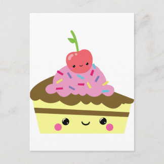 Cute Slice of Kawaii Ice Cream Cake Postcard