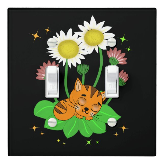 Cute slipping cat light switch cover (In Situ)
