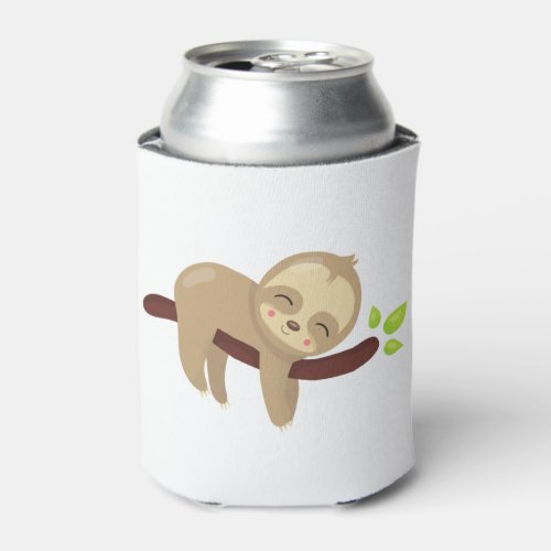 Cute Sloth1 Can Cooler
