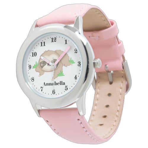 Cute sloth add name girls watch