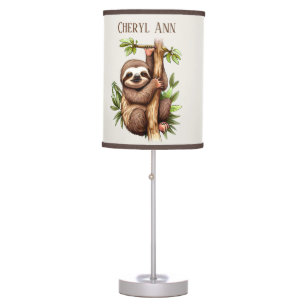 Cute sloth add name Table Lamp