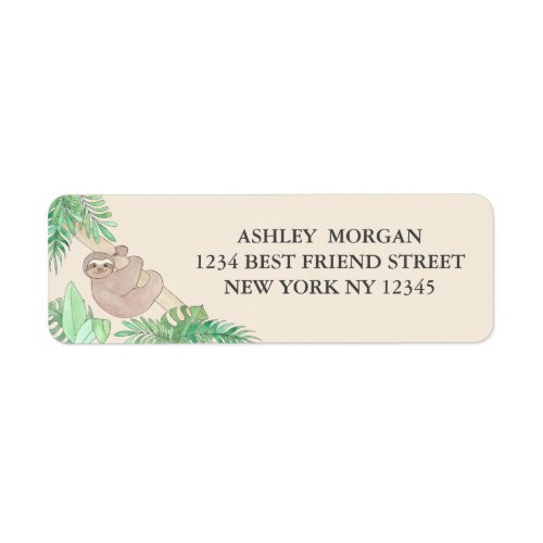 Cute Sloth Address Label