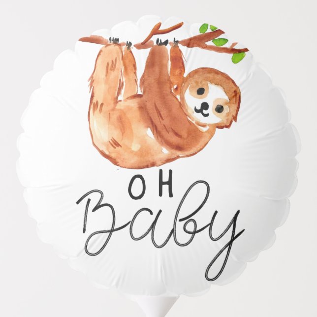 Cute sloth animal babyshower decor balloon (Back)