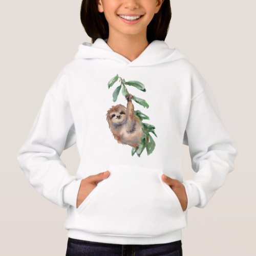 cute sloth animal lovers kids hoodie