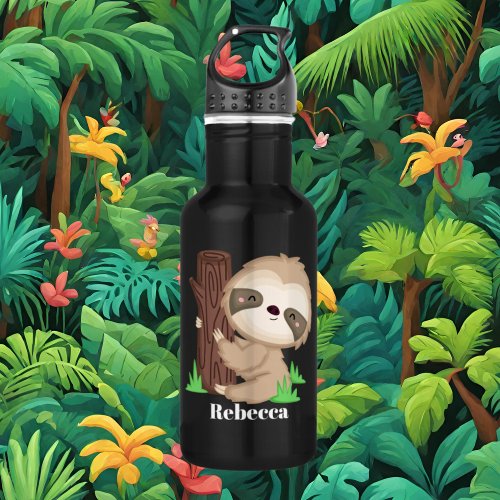 Cute sloth animal lovers stainless steel water bottle