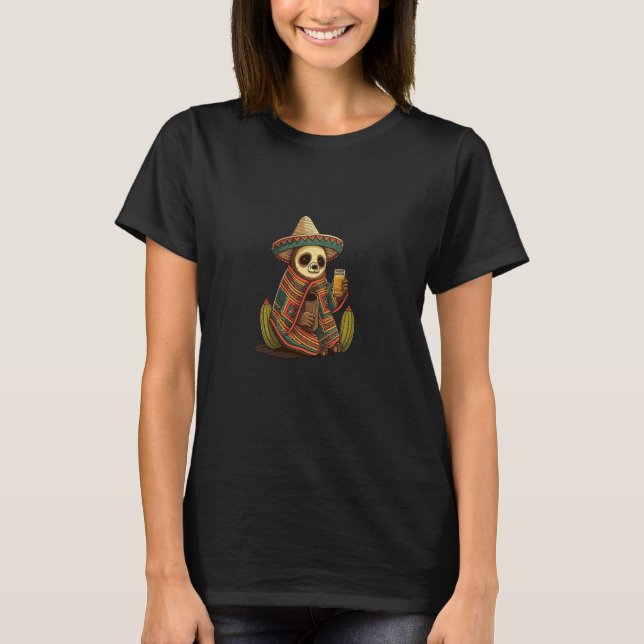 Cute Sloth Animal Owners Drunk Mexican Sloth Drink T-Shirt (Front)