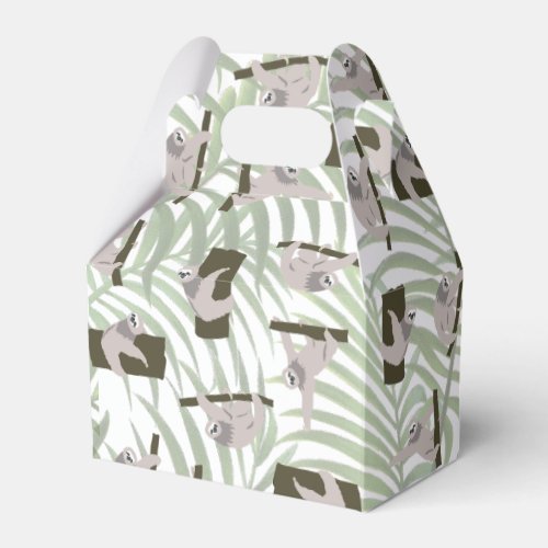 Cute Sloth Animal Pattern in Wild Forest Favor Boxes