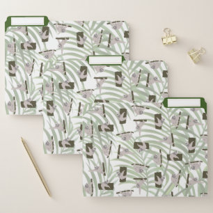 Cute Sloth Animal Pattern in Wild Forest File Folder