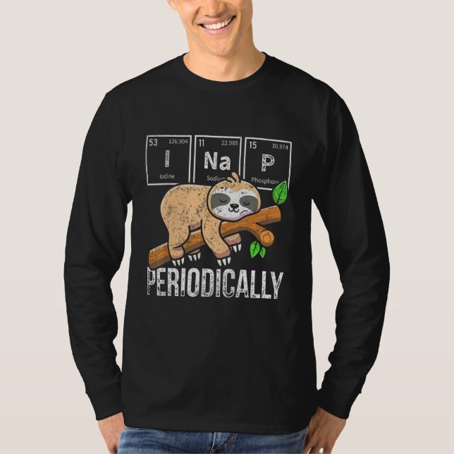 Cute Sloth Animal Periodic Table Science Chemist C T-Shirt (Front)