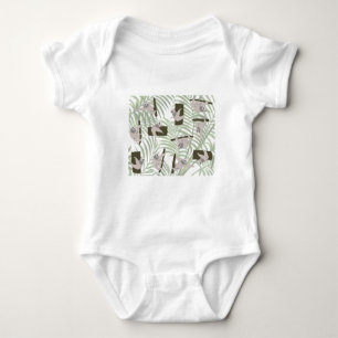 Cute Sloth Animals Pattern in Wild Forest Baby Bodysuit