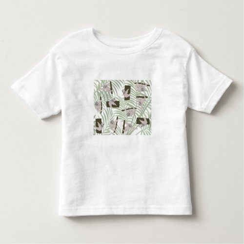 Cute Sloth Animals Pattern in Wild Forest Toddler T_shirt