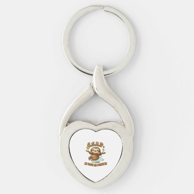 Cute Sloth ASAP – As Slow As Possible Classic T-Sh Keychain (Front)