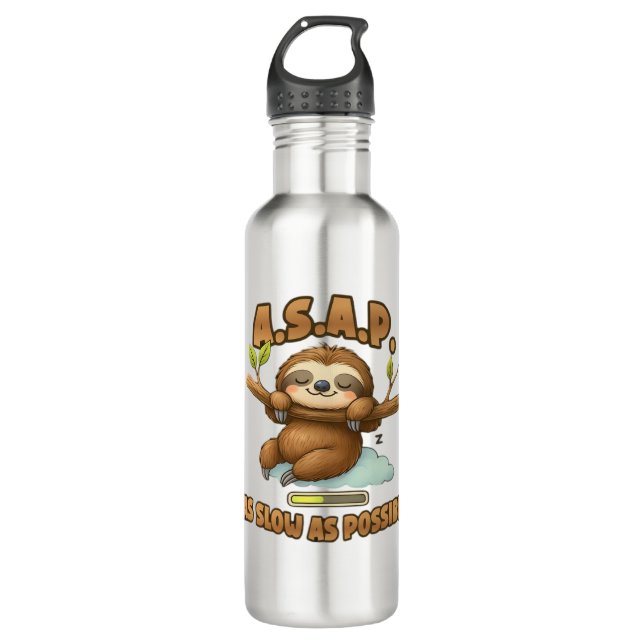 Cute Sloth ASAP � As Slow As Possible Classic T-Sh Stainless Steel Water Bottle (Front)