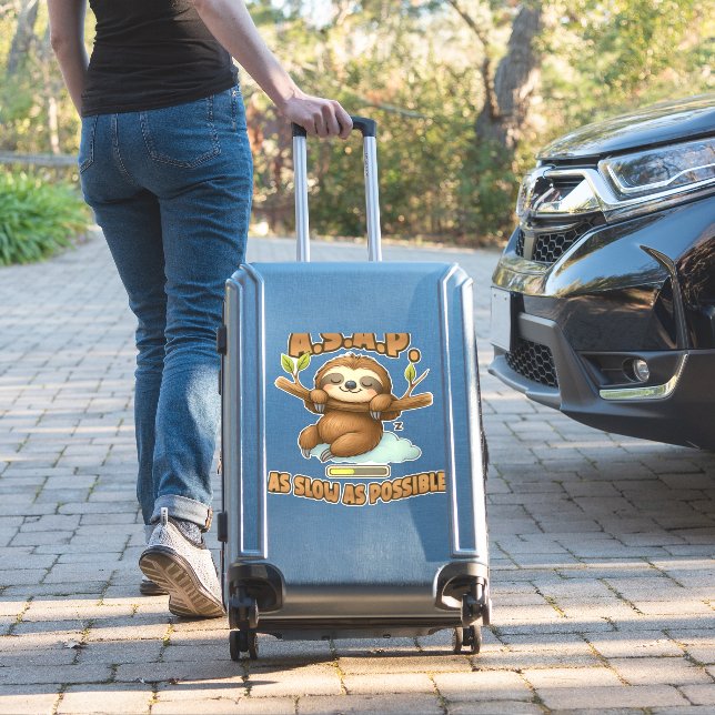 Cute Sloth ASAP � As Slow As Possible Classic T-Sh Sticker (Suitcase Insitu)