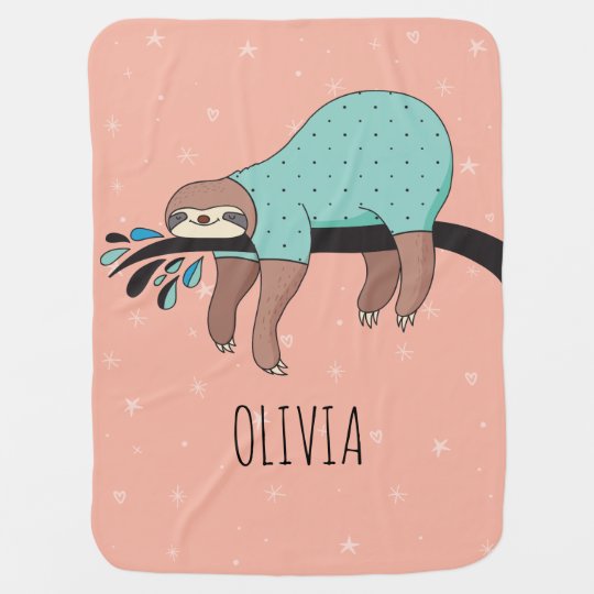 Cute Sloth Baby Blanket | Zazzle.com
